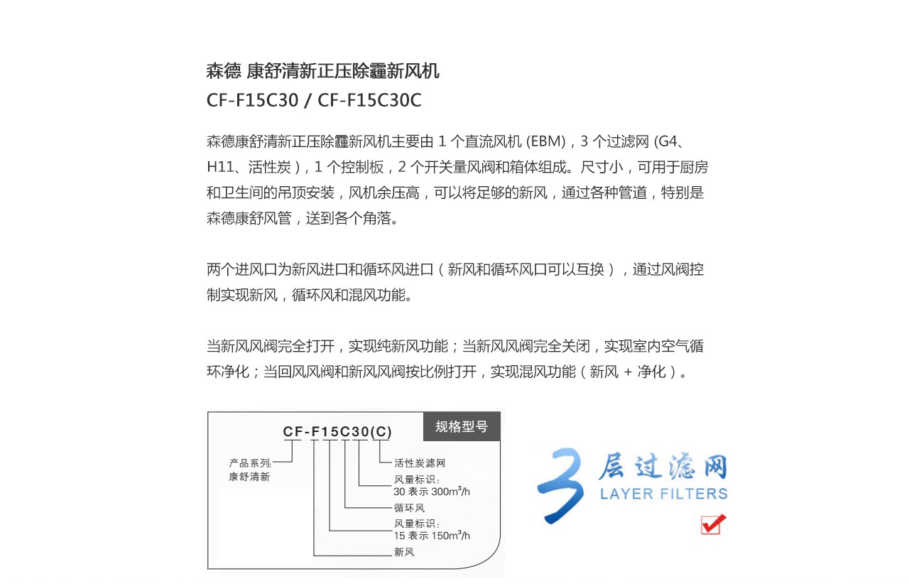 康舒清新正压除霾新风机